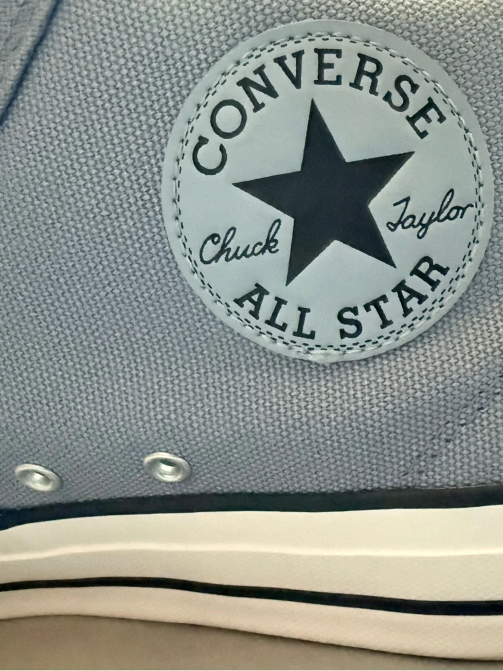 Converse High Top Sneakers in Light Blue Canvas - Picture 6 of 9
